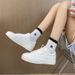 Spring And Autumn New Canvas Women's Student Korean Edition Casual Board Shoes Sporty Style Ins Trendy Lace Flat Bottom_vogvips.com