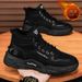 European Warm Series High-top Men's 2025 New Workwear Style Outdoor Hiking Summer Fleece-lined Cotton Shoes Labor Protection Construction_vogvips.com