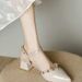 Women's Open-back Sandals, 2025 Summer New Style, With A Rivet Design, Niche French Pointed Toe, Chunky High Heel_vogvips.com