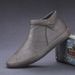 Euro Step Shanbu New Boots Slip-On British Style Mid-Top Autumn Men's Casual Leather Trendy Shoes_vogvips.com