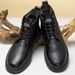 European Warm Series Men's Martin Spring Autumn High-top Leather Waterproof Boots British Fashion Thick-soled Non-slip Casual Shoes Trendy_vogvips.com