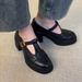 Women's Shoes Thick Soled Chunky Heels British Retro Leather Shoes For Women Loafers Round Toed Mary Jane Shoes_vogvips.com