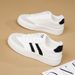 White Sneakers Women, Autumn New Style 2024, Soft Sole Casual Sports For Students, Chic Flat Sneakers, Trendy Women's_vogvips.com