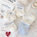 Dreamlikelin Women's Short Blue White Heart Design Spring Summer New Arrival Cute Girls Ankle Socks_vogvips.com