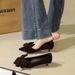2377-H106 Korean-style Elegant Suede Stiletto With Pointed Toe, Versatile Bow Design, Casual Low-heel Commuter Women's_vogvips.com