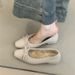 Single Shoe Women's 2025 New Versatile French Sweet Temperament Elegant Woolen Bow Warm Commuting Shoes_vogvips.com