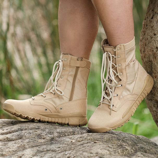 Combat Boots Velcro Side Pull Wear Cable Down Climbing Tactical Boots Combat Boots_vogvips.com