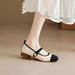 Women's Flat 2026 New -inspired Ballet Gentle Evening Style, Shallow Soft Leather French Mary Jane Shoes_vogvips.com