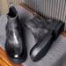 European Warm Series Genuine Short High-top British Style First Layer Cowhide Men's Martin Boots Thick-soled Height-increasing_vogvips.com