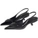 Anchor Letter Triangle Logo Heel Pointed Women's Stiletto Sandals Open Back Closed Toe High Heels_vogvips.com