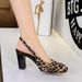 8320 French-style Women's New High-heeled With Square Toe, Versatile Chunky High Heel, Back Strap, Shallow Cut, Suitable_vogvips.com