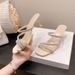 Single-strap High-heeled Sandals For Summer, New Popular French Style With Rhinestones, Square Toe, Stiletto Heel_vogvips.com
