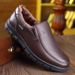European Warm Series Autumn Winter Fleece-Lined Men's Slip-On Soft Leather Versatile Business Casual Warm Cotton Shoes_vogvips.com