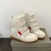 Women's High Top Sneakers White Genuine Leather Velcro Casual Sports Shoes 7CM Wedge Heel European Style for Autumn 2025_vogvips.com