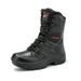 Men's High Top Work Boots For Outdoor Sports - Military Style Synthetic Leather Upper With Rubber Sole - Round Toe Lace-Up Shoes For Hiking Climbing_vogvips.com
