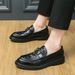 Euro Step 2025 New Large Size 46 Loafers Men Crocodile Pattern British Gentleman Slip-On Leather Shoes_vogvips.com