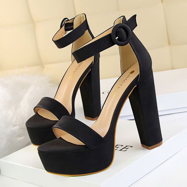 Thick Heel Ultra High High Heels Platform Open Toe Belt Buckle Sandals European And American Style Sexy Nightclub_vogvips.com