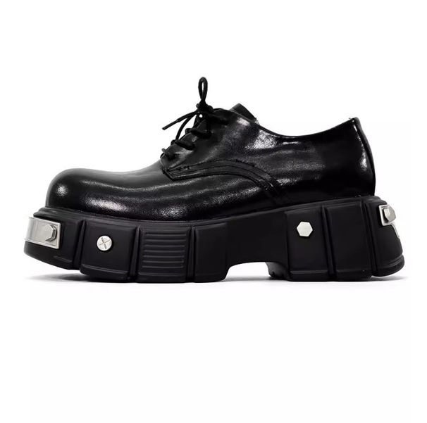 Metal Rivet Heavy Craft Trendy 2025 New Spring Autumn Men's Ins European And American Iron Element Thick Sole Height_vogvips.com