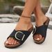 One Word Slippers Women 2025 New Beach Open Toe Flat For Women, Plus Size Women's Sandals_vogvips.com