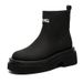 Thick-soled Letter Short Boots Men's High-top Leather Shoes Green Motorcycle Boots Sleeve Knight Boots_vogvips.com