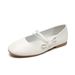 French Bow Mary Jane Shoes Women's Flat Bottom One Word With Light Mouth Single Shoes With Skirt_vogvips.com