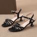 Morning Dew Kitten Heel Pumps For Women Pointed Toe V-Neck Woven Detail Lightweight Evening Party Shoes_vogvips.com