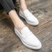 Men's British Leather Shoes, Korean Style, Pointed Toe Business Suits, Summer Large Size White Shoes, Casual Pointed Toe Men's Shoes_vogvips.com