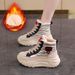 High-top Shoes Female Students Korean Version 2025 Winter New Large Cotton Versatile Fleece-lined Sports Boots For Women_vogvips.com