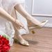 p New Simple Light Pointed Toe Square Buckle Small Thick Heel Fashion High Heeled Women S Comfortable And Versatile_vogvips.com