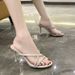 2025 Summer New High-Heeled Mid-Heel Shoes Round-Toe European And American Style Rhinestone Sandals Women For Outdoor_vogvips.com