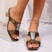 Women's High-heeled Sandals 2025 New Summer Outdoor Slip-on Sandals, Trendy Square-toed Open-toe European And American_vogvips.com