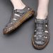 Cross-border Plus-size Beach Sandals, Retro Summer Hollow-out Clogs, Foreign Trade Casual Men's Slip-on Sandals_vogvips.com