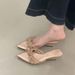 Fairy Wind Diamond Thin Strap Flip Flops Women's Summer Outwear 2026new Pointed Toe Wedge Heel Elegant Sandals_vogvips.com