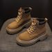 Martin Boots Women's Retro Locomotive Boots Leather-faced Short Tooling Boots British Versatile Women's Boots_vogvips.com