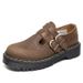 Hot-Selling Mary Jane 8065 Genuine Low-Top Small Leather Shoes For Women Crazy Horse Brown Fashion Student Casual_vogvips.com