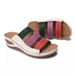 2025 Summer Colored Casual Set Feet Hollow Slope Heel Adult One Line Women's Large Slippers_vogvips.com