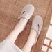 Flat With Cow Tendon Soles, Ethnic Style Cloth Sh, Button Up, Solid Color, Artistic Forest Tea Art Women's Singles_vogvips.com