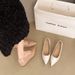 French Nude Inner Height Increase Pointed Flat Shoes Women's Light Mouth Shoes Versatile Commuter Shoes_vogvips.com