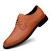 Casual Shoes Men's Leather Shoes Dress Leather Shoes Lace-up Shallow Mouth First Layer Splicing Process_vogvips.com