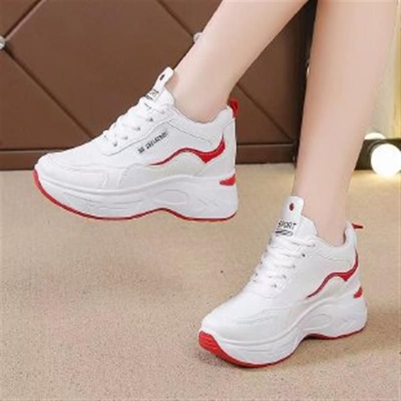 2022 Spring New Korean Style Dad Leather Surface Women's Thick Sole Height Increasing Slimming Casual Sports Shoes_vogvips.com