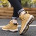 Men's Hiking Shoes, High Top Snow Boots With Plush Insulation, Large Cotton Shoes_vogvips.com