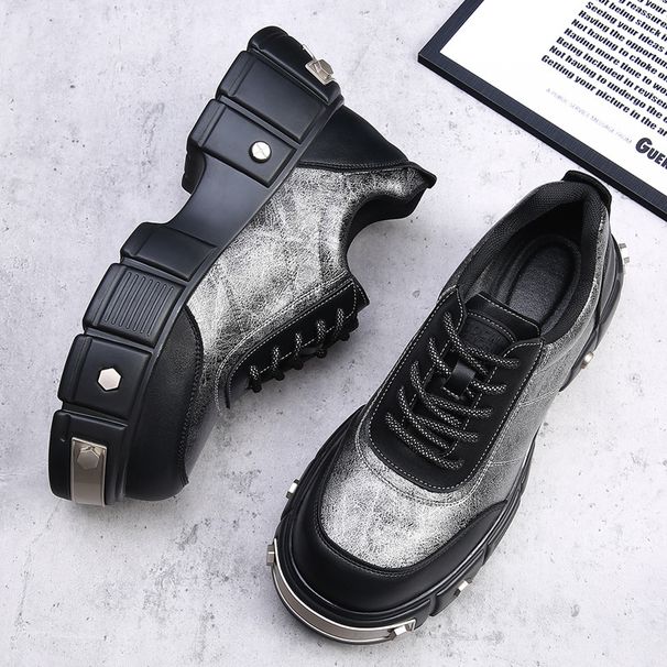 Thick-Soled Height-Increasing Metal Rivet Heavy-Duty Trendy 2025 New Autumn Ins European And American Iron Element_vogvips.com