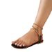 Women's Plus Size Solid Color Chain Sandals European And American Style Flat Everyday Wear Beach Sandals_vogvips.com