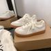 Women's Shoes Spring Retro Round Toe Colorblock Casual Sneakers Lace Up German Training White Shoes Women Spring And Autumn_vogvips.com