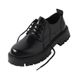 Black For Men Thick Sole Height Increasing Single 45 Men's Large Size Business Formal Round Toe Leather Shoes_vogvips.com