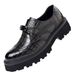Euro Step Fashion High-Quality Crocodile Pattern Brogue Thick-Soled Pointed Toe Business Leather Versatile Men's Casual Shoes_vogvips.com