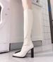 Kendall Jenner Style 2025 Autumn Winter New Square Toe Tube Riding Leather Long Women Thick Heel Stretch Slim Boots_vogvips.com