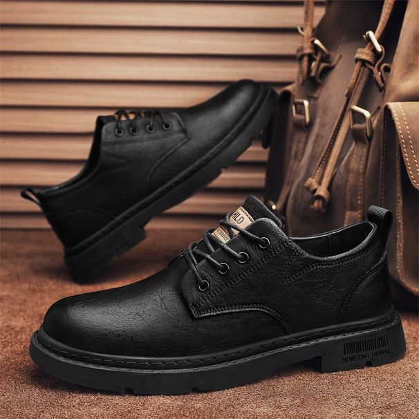 Men's Martin Boots Low Top 2024 Winter New Casual British Style Business Versatile Leather Shoes_vogvips.com