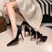 2026 New Model Gold Scepter Red Sole Printed High Heels, Thin Heel, Pointed Toe, Comfortable, Sexy, Elegant Shallow-Heel_vogvips.com
