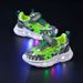 Spring And Autumn New Cartoon Children's Sports Dinosaur LED Kids For Boys Casual Light-Up Running Shoes_vogvips.com